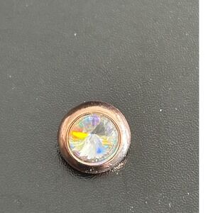 Jewelry Snap Button Rose Gold Iridescent Crystal Magnolia and Vine Mini Snap